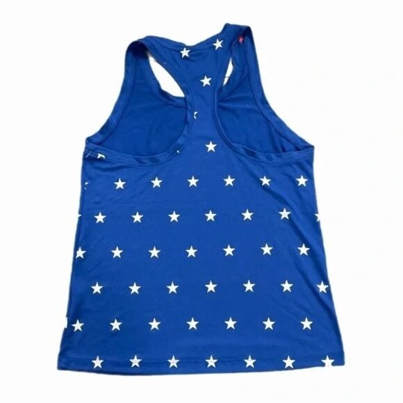 Nike Americana Star Print Patriotic Racerback Blue Tank Top - Picture 4 of 6